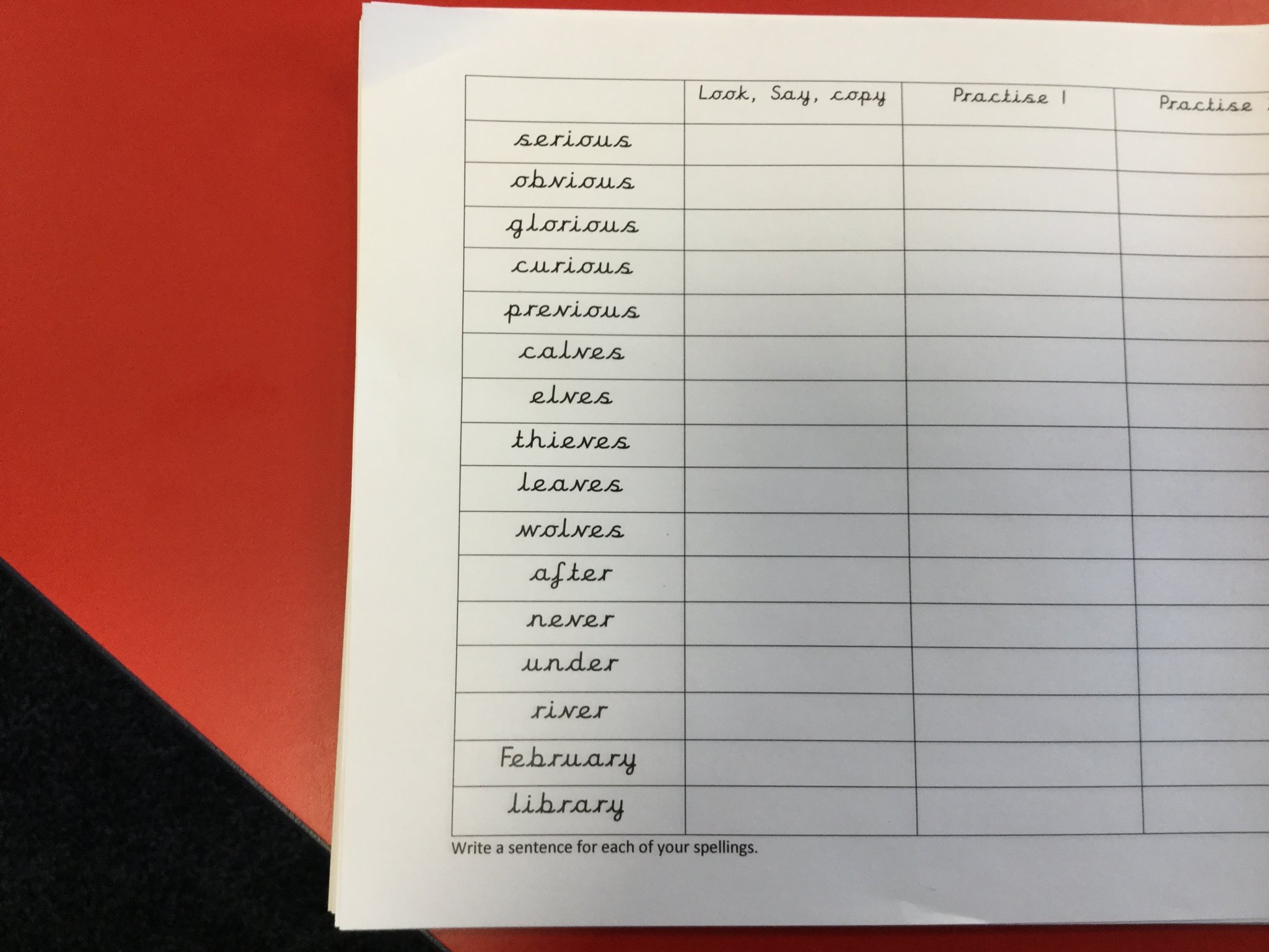 Image of Spellings 29/04/19