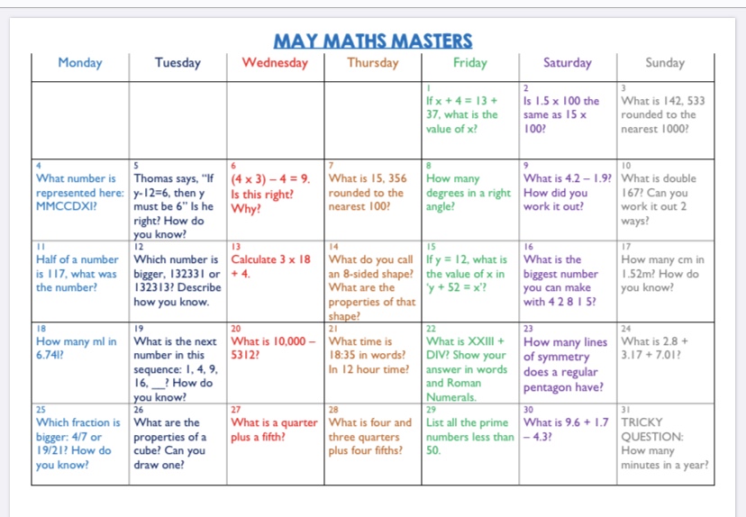 Image of May Maths