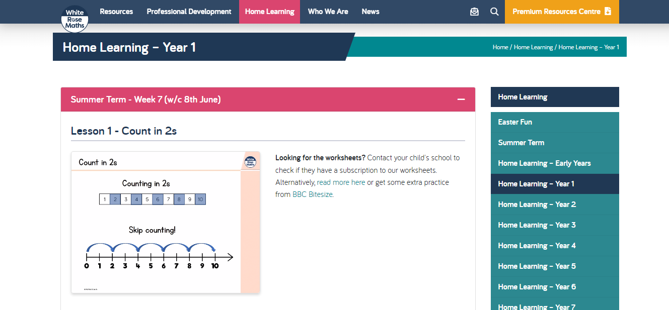 Image of White Rose Maths Home Learning