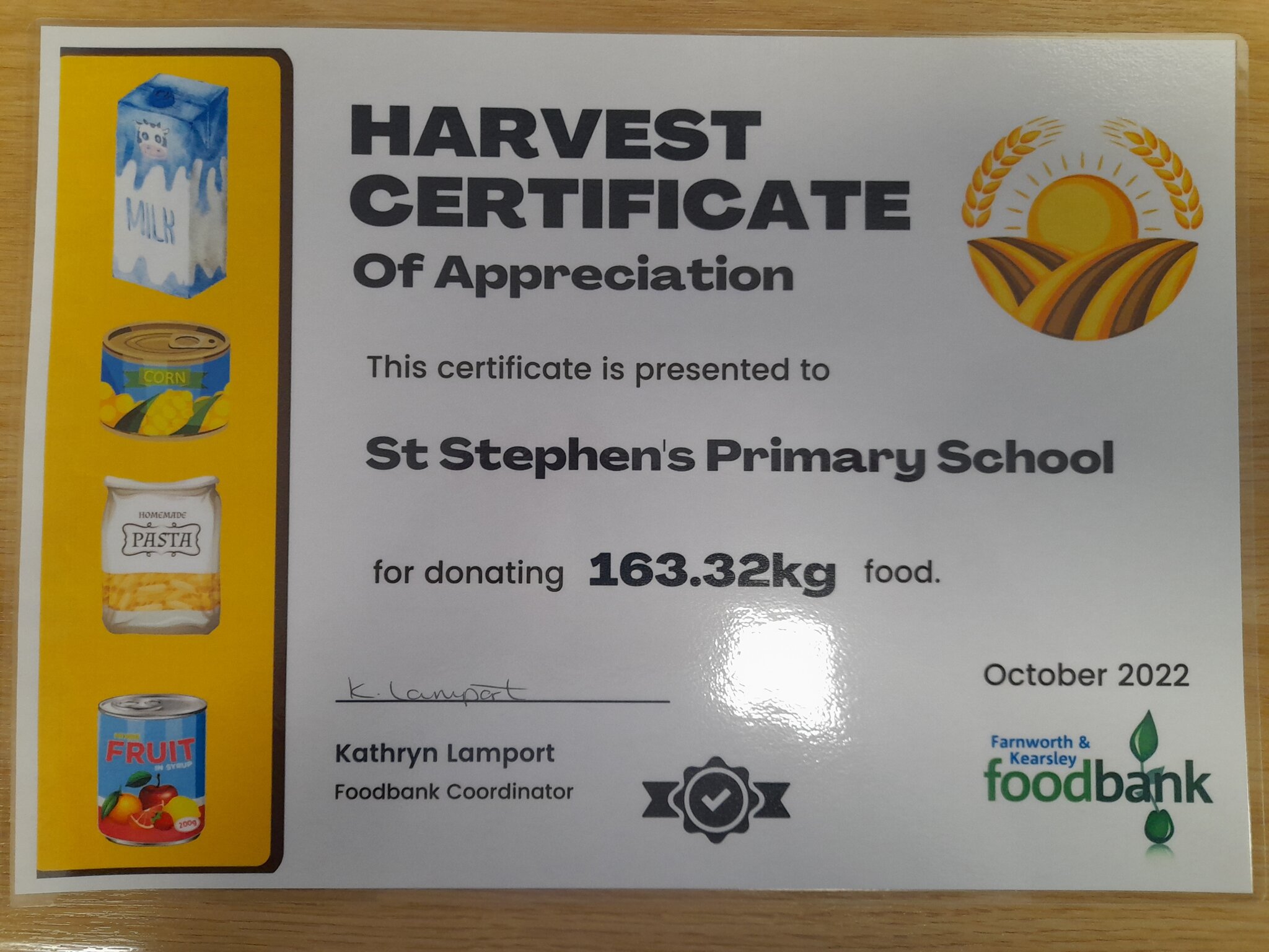 Image of Harvest Donation