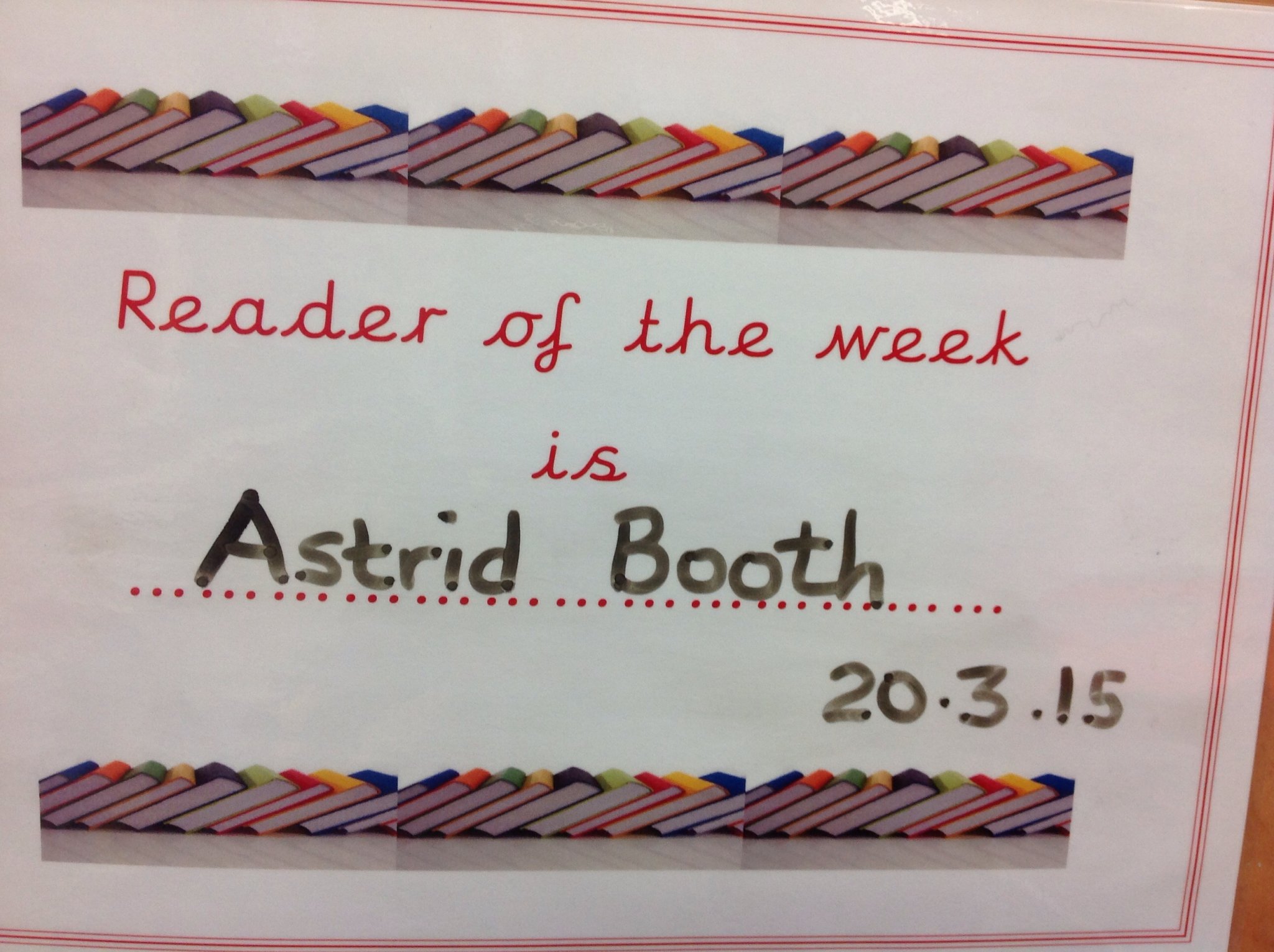 Image of Mrs Robinson's Reader of the Week