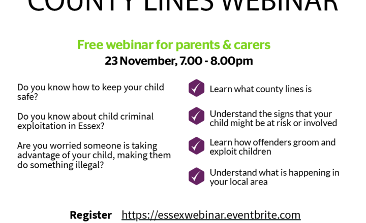 Image of Free Webinar for Parents & Carers - What are County Lines? 23rd Nov 2021