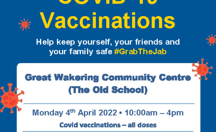 Image of Walk-in COVID-19 Vaccinations - 5th April 2022 - 10:00am - 4:00pm