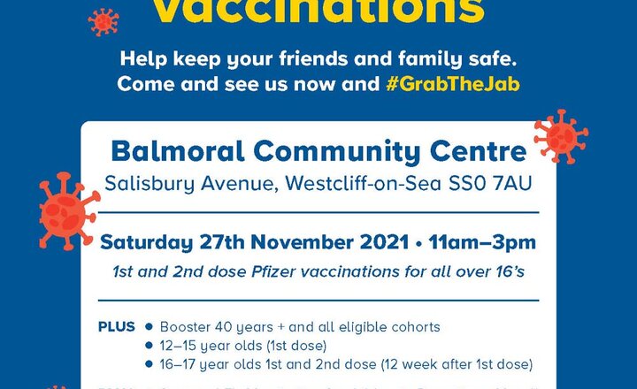 Image of Walk-in COVID-19 Vaccinations - 27th November 2021 - 11:00am to 3:00pm