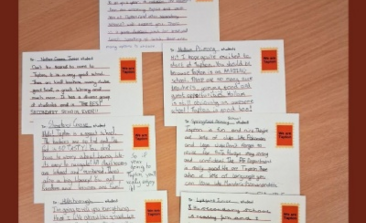 Image of Year 7 Students Postcards for Year 6 Students