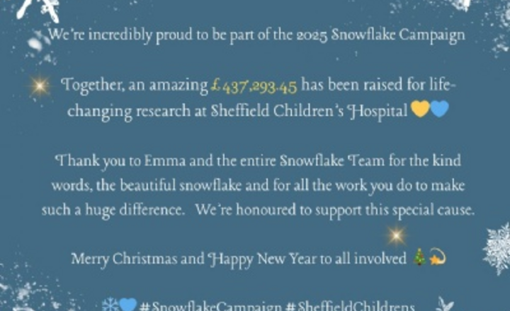 Image of Thank You, Sheffield Children's Hospital Snowflake Team