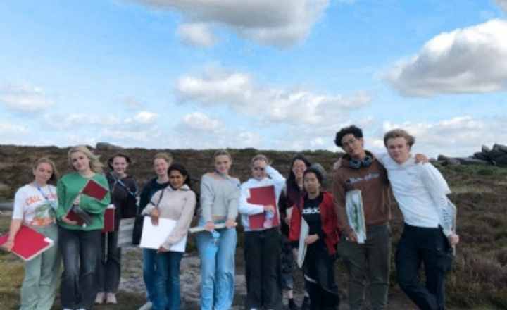 Image of Higger Tor in Derbyshire with our Y12 Art & Textile Students