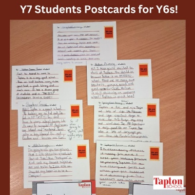 Image of Year 7 Students Postcards for Year 6 Students