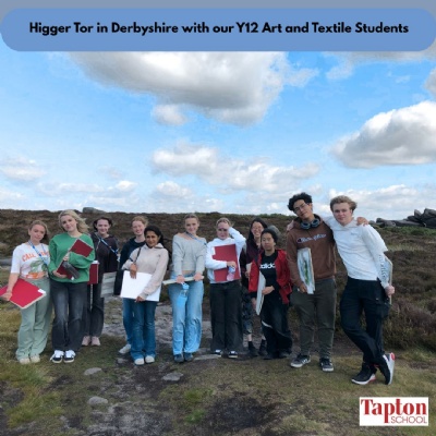 Image of Higger Tor in Derbyshire with our Y12 Art & Textile Students