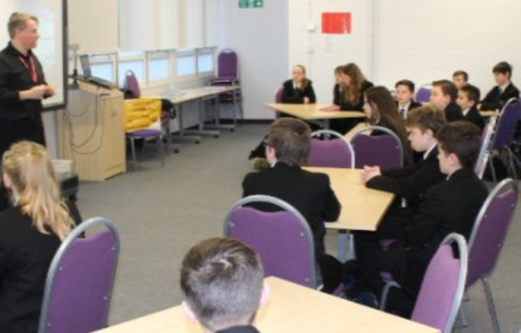 Image of Visit By Author Daniel Blythe to Tarleton Academy.