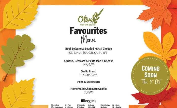 Image of October Special Menu Day - Thursday 1st October