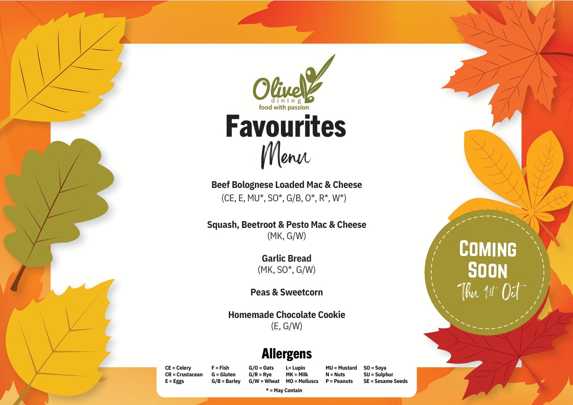 Image of October Special Menu Day - Thursday 1st October