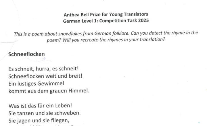 Anthea Bell Prize for Your Translators