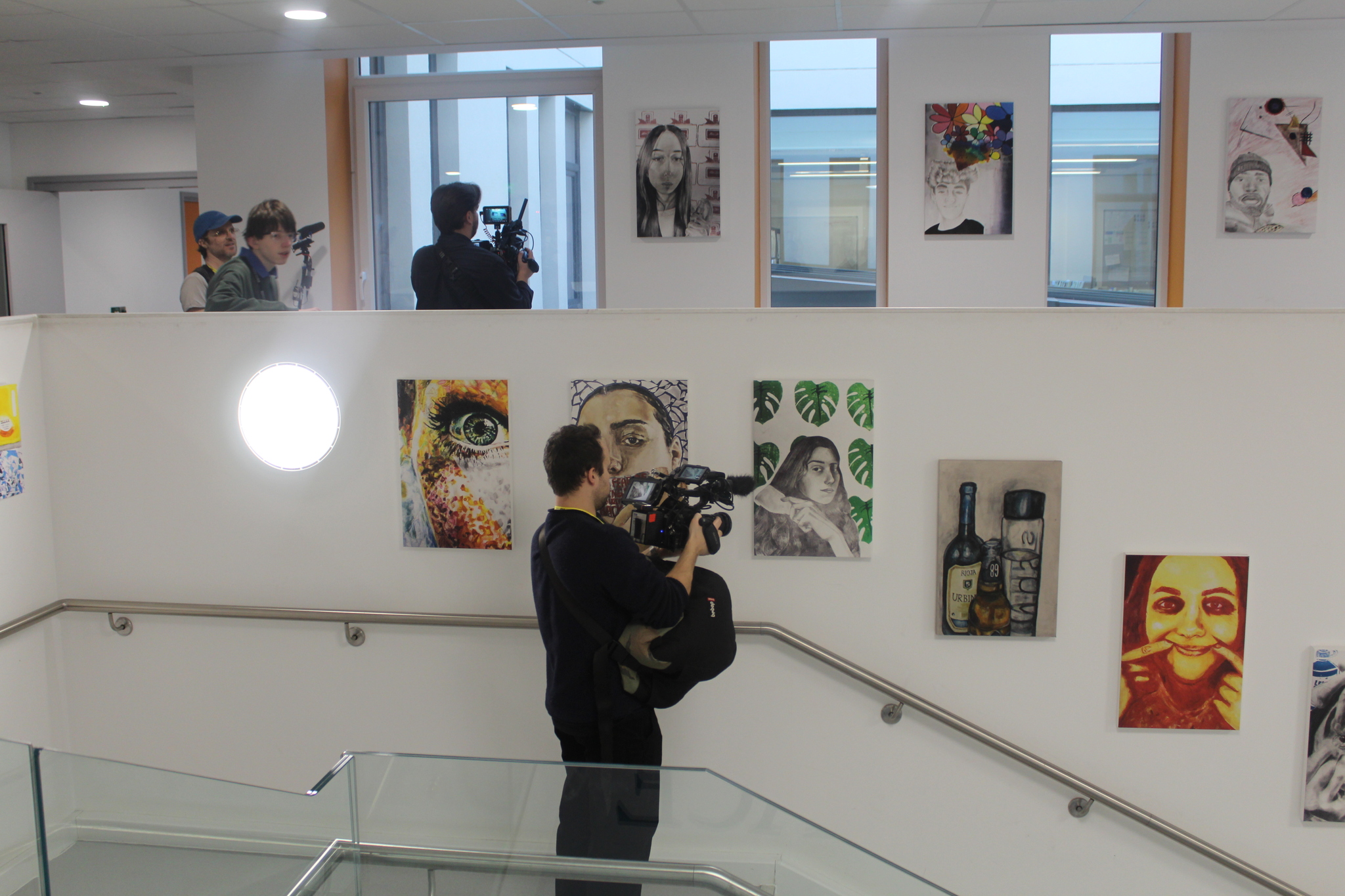Image of NCLE film crew at Thames West Language Hub lead school
