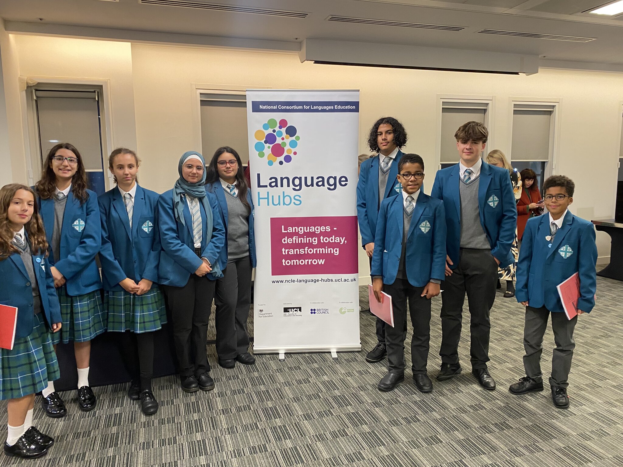 Image of Thames West Language Hub students present at the ASCL conference