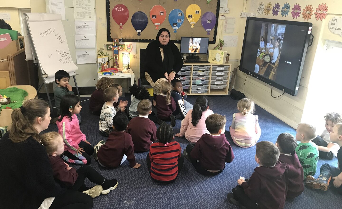 Image of Mrs Kamran visits nursery.