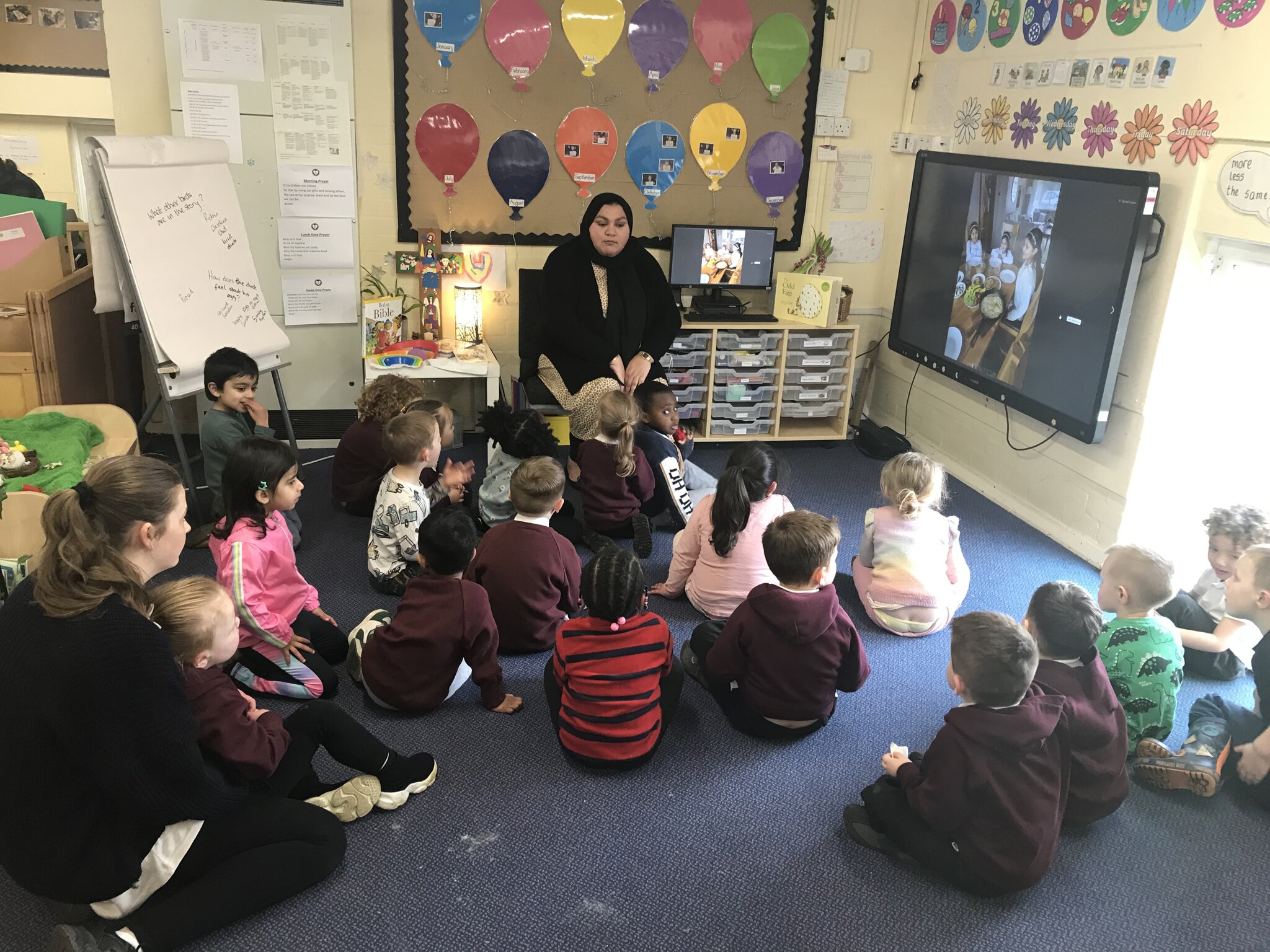 Image of Mrs Kamran visits nursery.