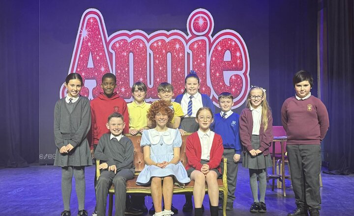 EMS and feeder schools at the dress rehersal of Annie