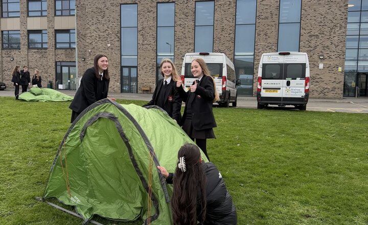 EMS students taking on the challenge of building their own tent