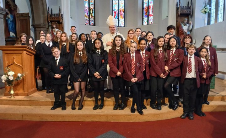 Pupils from English Martyrs and St Johns at the Diocesan Lay Chaplain Recommissioning Mass