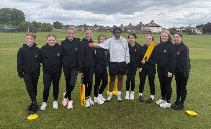 EMS girls' Cricket team after an amazing competition