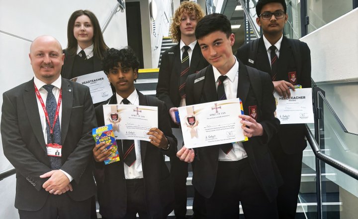 EMS students celebrating their Headteachers Award