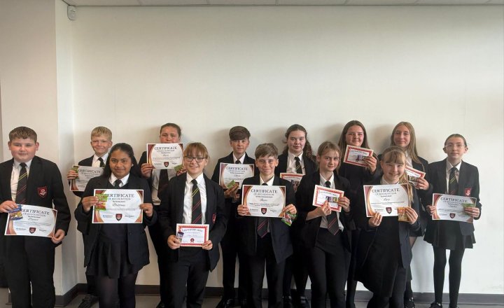 Our talented year 7 students with their Super Seven achievements