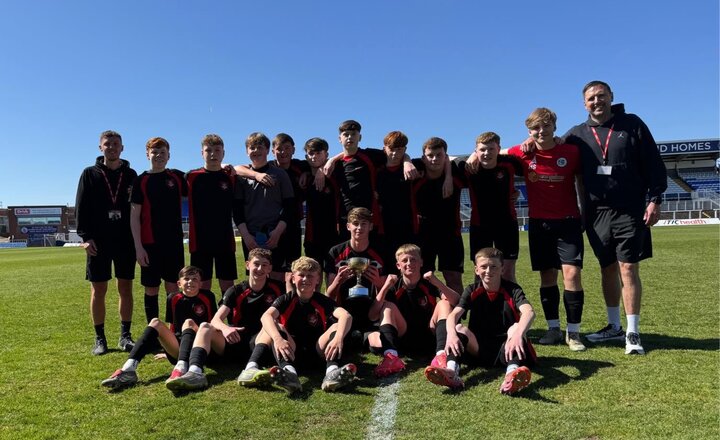 EMS Year 9 football team together after an amazing win