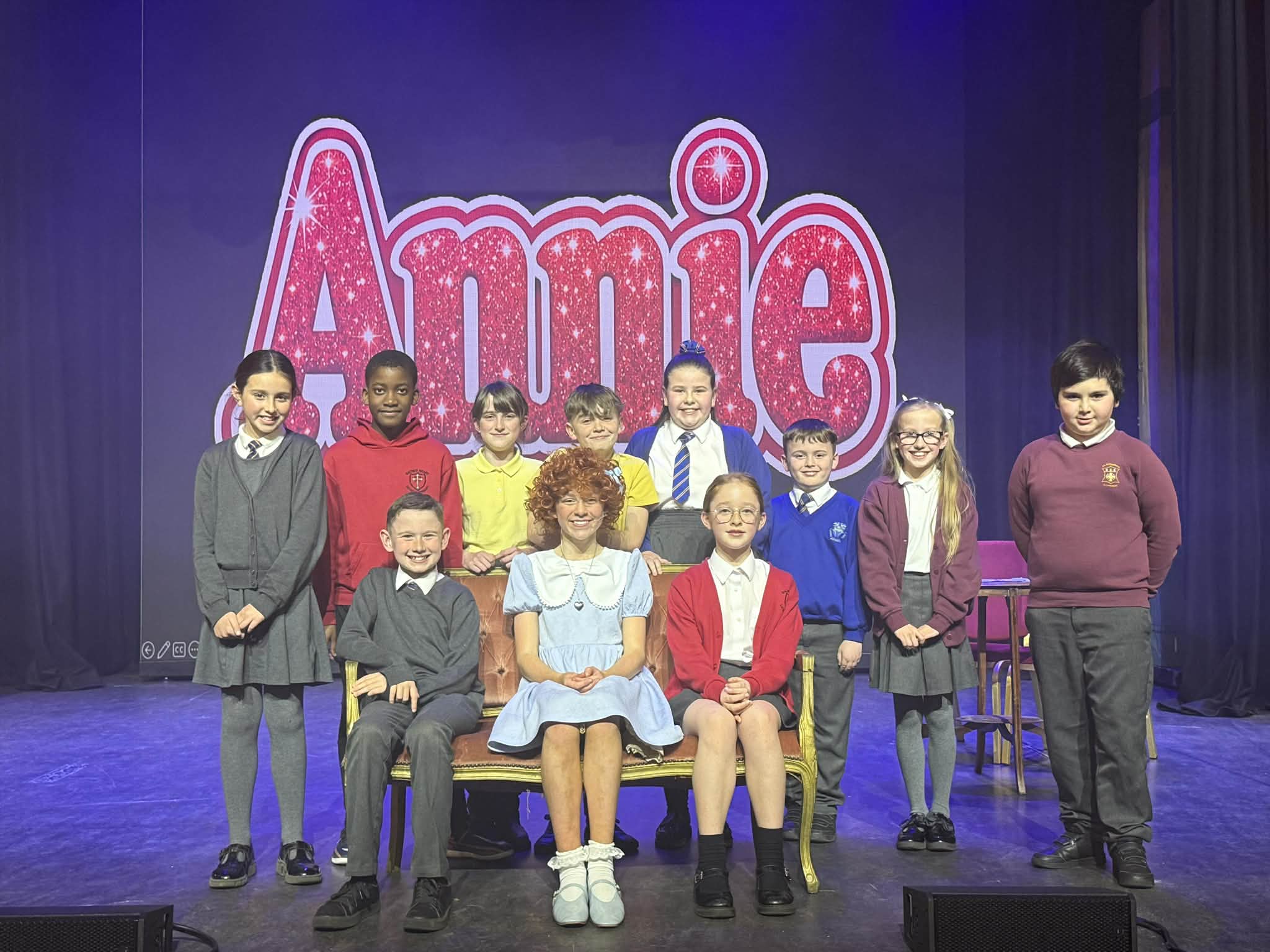 EMS and feeder schools at the dress rehersal of Annie