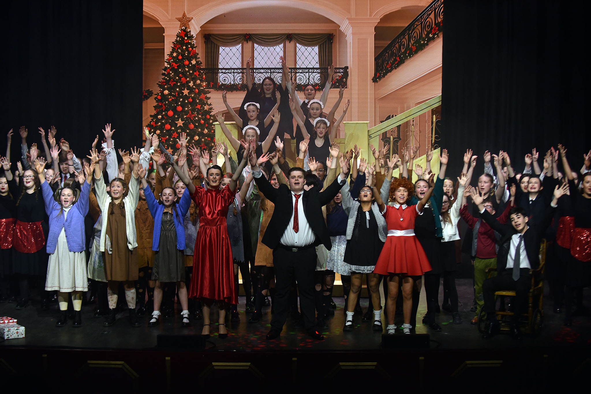EMS students during their performance of Annie the Musical