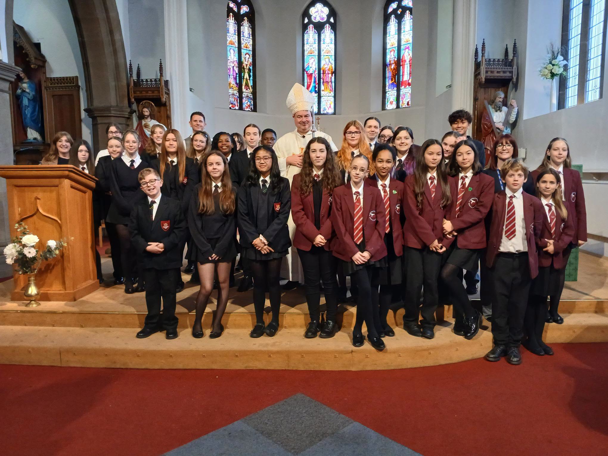 Pupils from English Martyrs and St Johns at the Diocesan Lay Chaplain Recommissioning Mass
