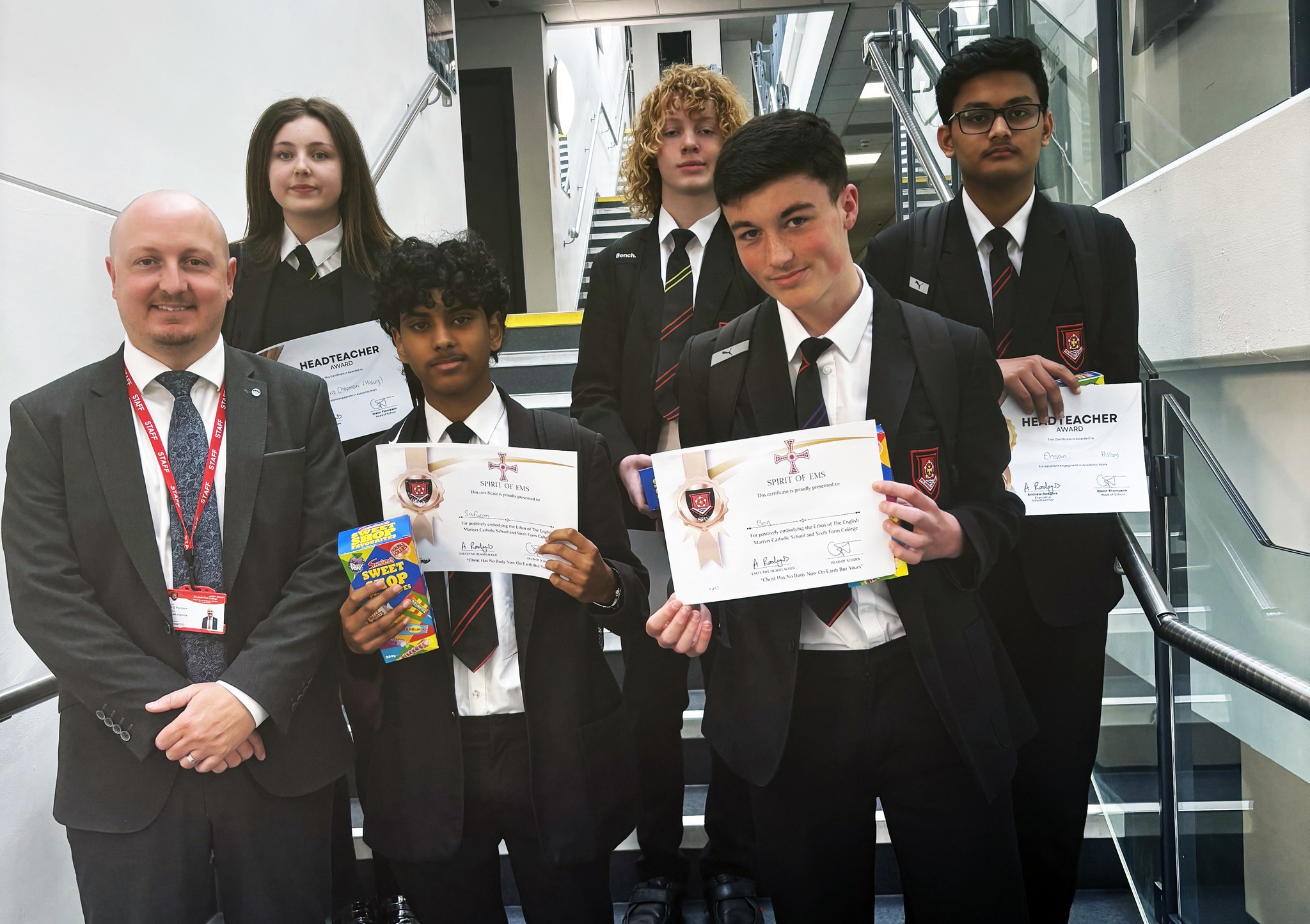 EMS students celebrating their Headteachers Award