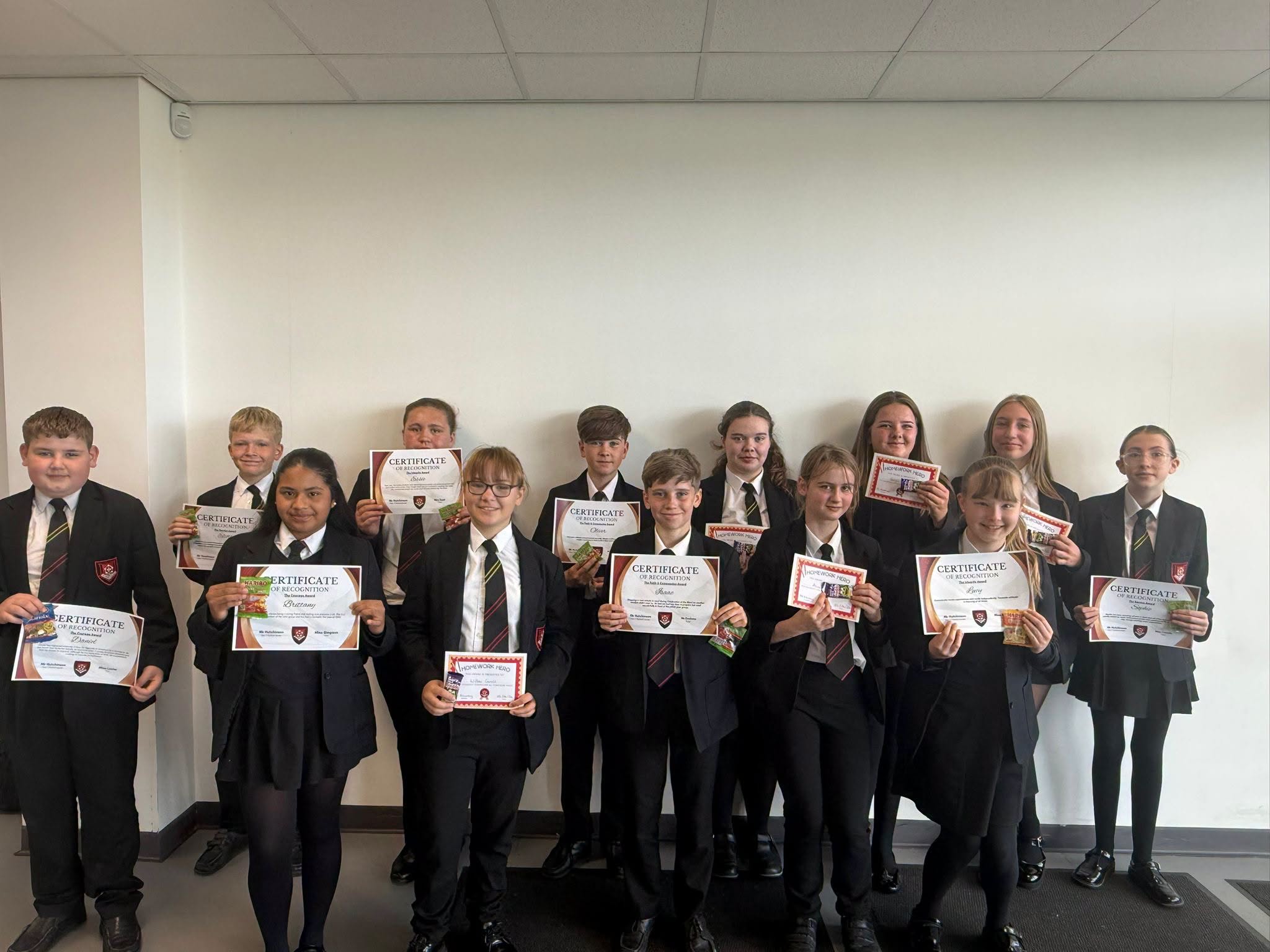 Our talented year 7 students with their Super Seven achievements