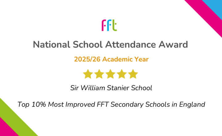 Image of Sir William Stanier School's Attendance among England’s Top 10% Most Improved 
