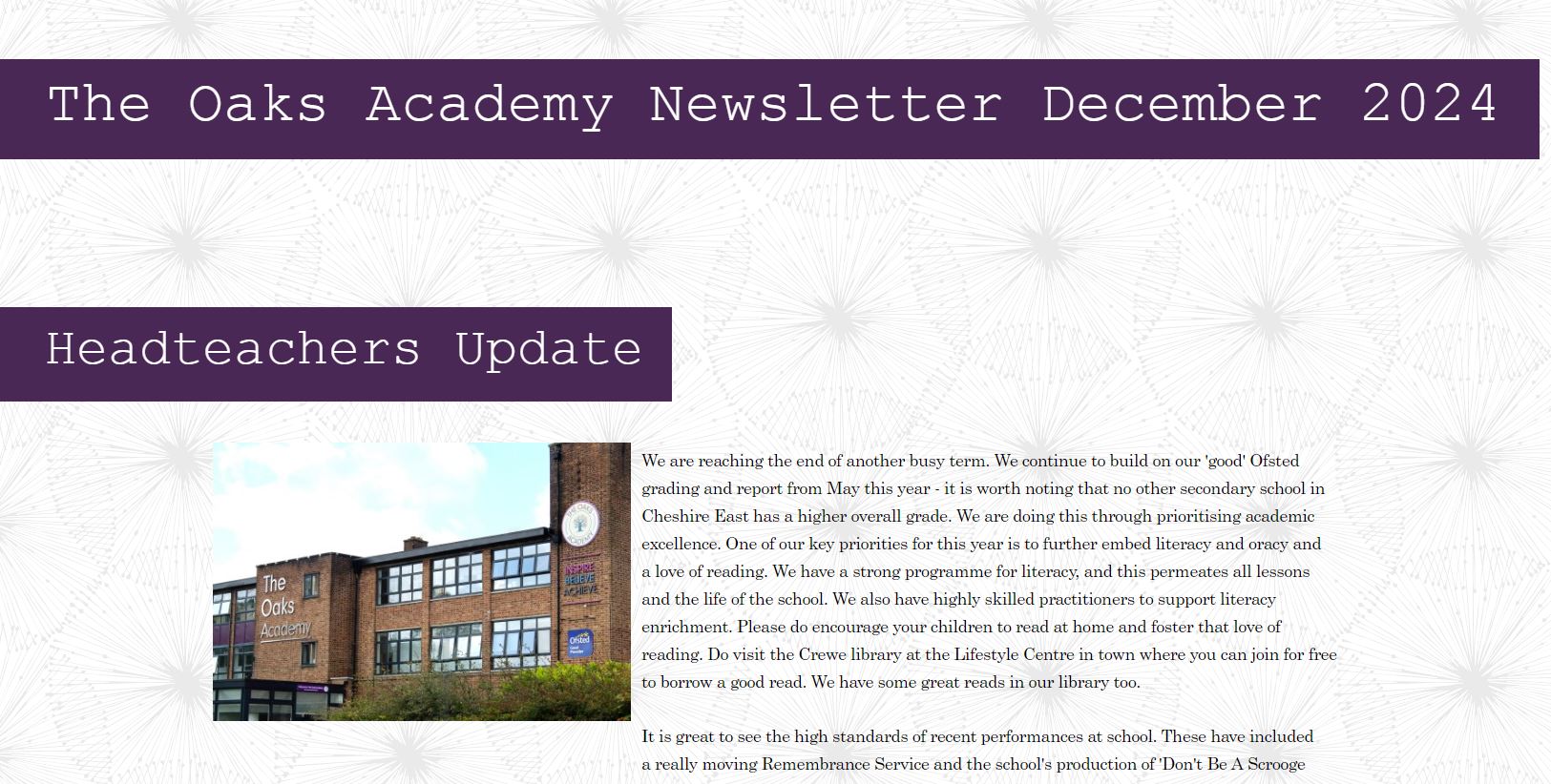 Image of December newsletter