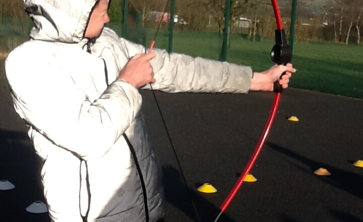 Image of Duke of Edinburgh Archery with Mr. O'Brien