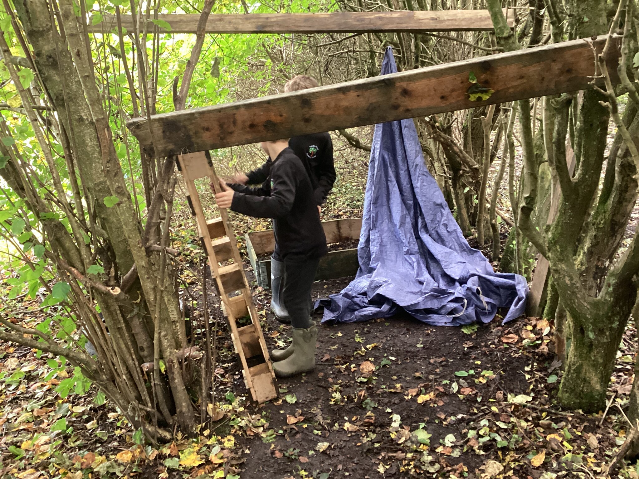 Image of Building WWII Shelters at Forest School