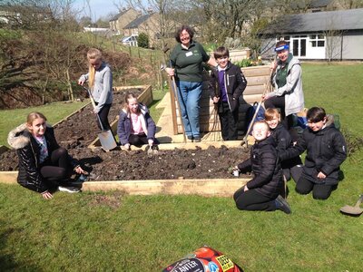 Image of Year 6 and the community garden