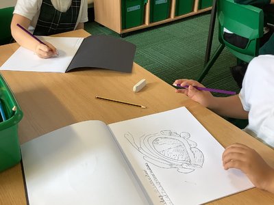 Image of Dragon sketching in Year 3