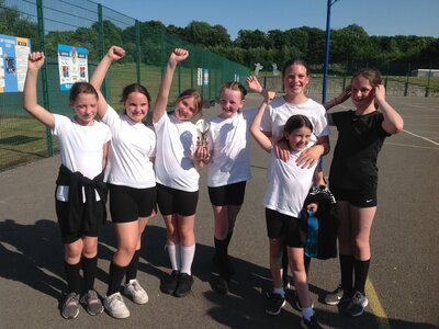 Image of Gold trophy for Netballers