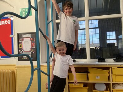 Image of PE fun with our buddies!