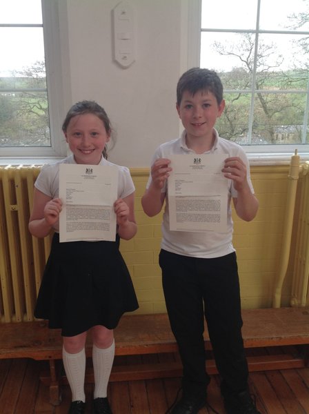 Image of Year 6 receive letters from 10 Downing Street