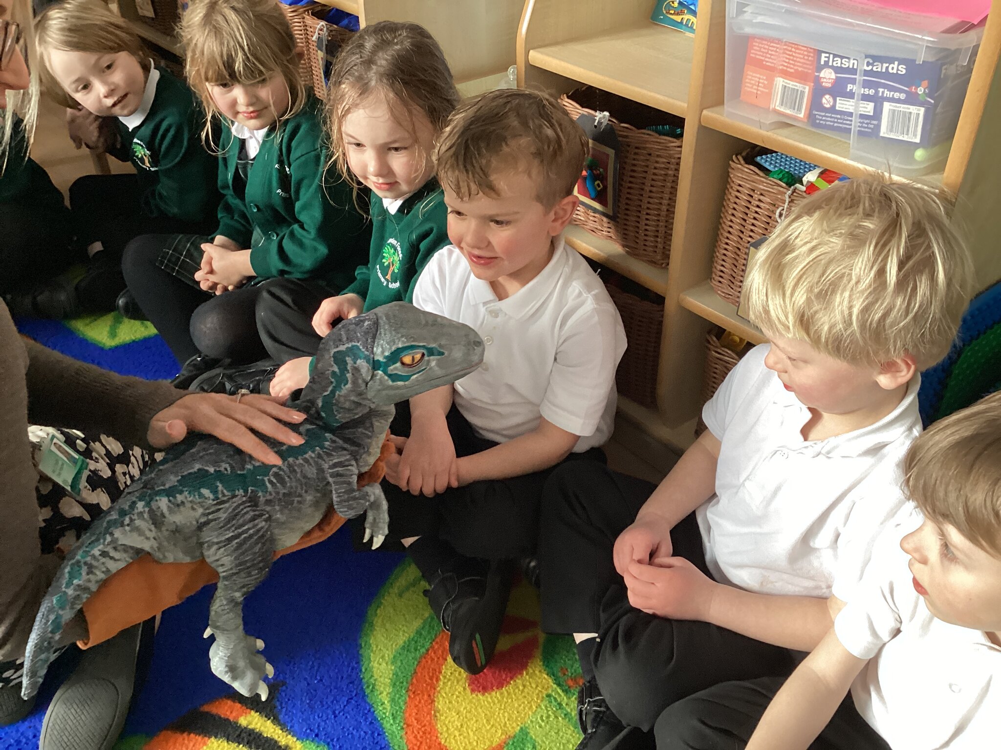 Image of Dino Baby Blue came to visit EYFS!