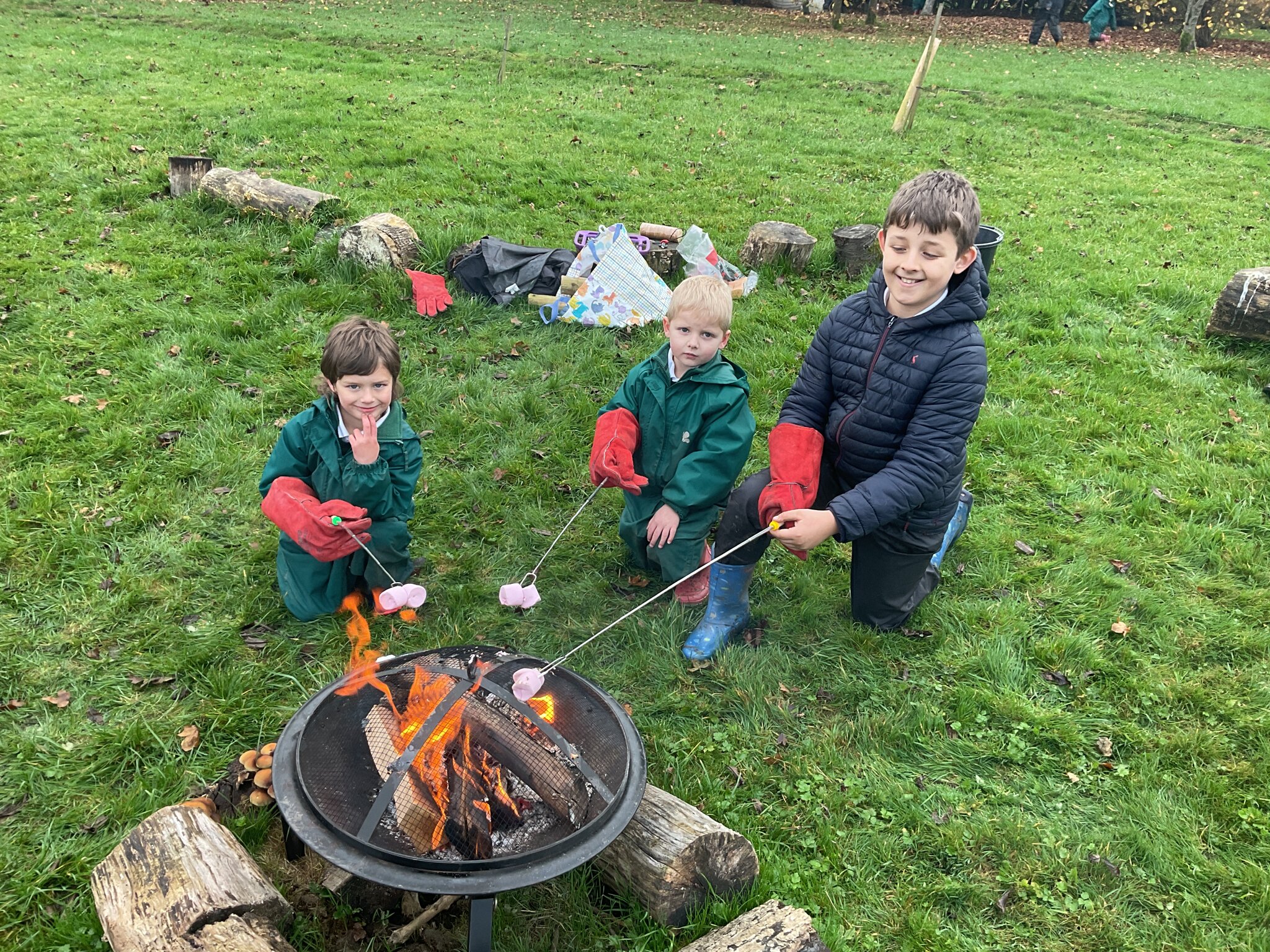 Image of Toasting s'mores with our buddies!