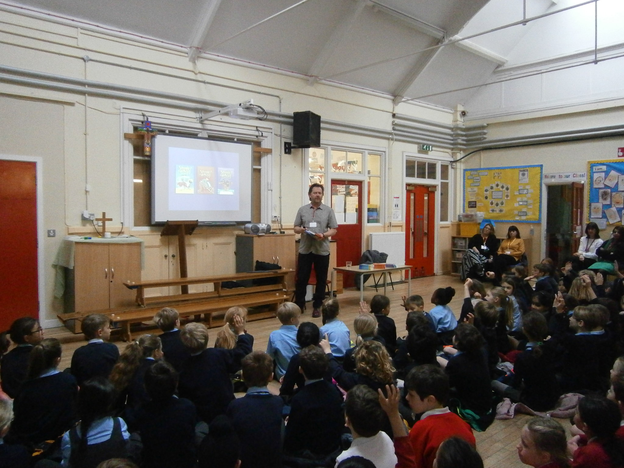 Image of KS2 children enjoy author visit