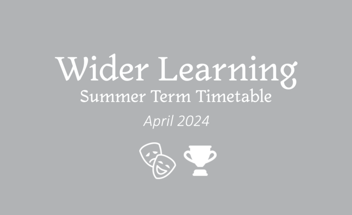 Image of Wider Learning Timetable - April 2024