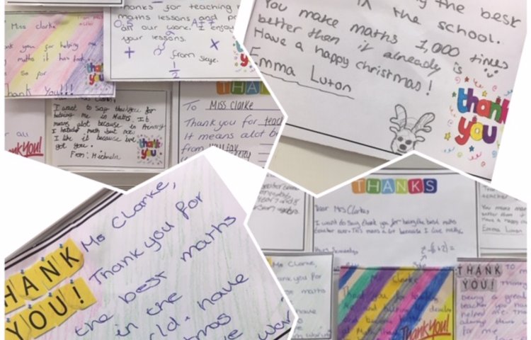 Image of Students Write Thank You Notes To Teachers. 