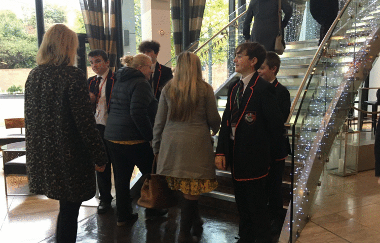 Image of Students welcome delegates to the Wirral Curriculum Conference 2019