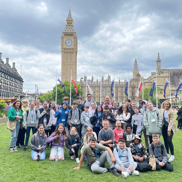 Image of  Y5-10 ambassadors on their London visit to tour the Houses of Parliament.