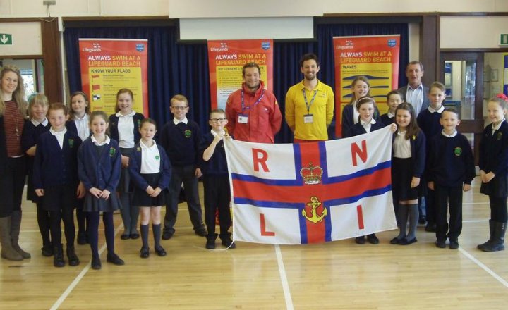 Image of RNLI Lifeguards visit Upton Junior School